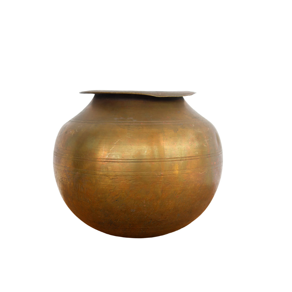 Elegant Vintage Round Brass Pot