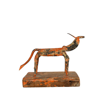 Authentic Antique Iron Reindeer Decorative Sculpture