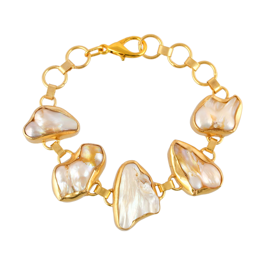 Baroque Pearl Rough Gemstone Stud Earring - DeKulture DKW-1043-SEJ