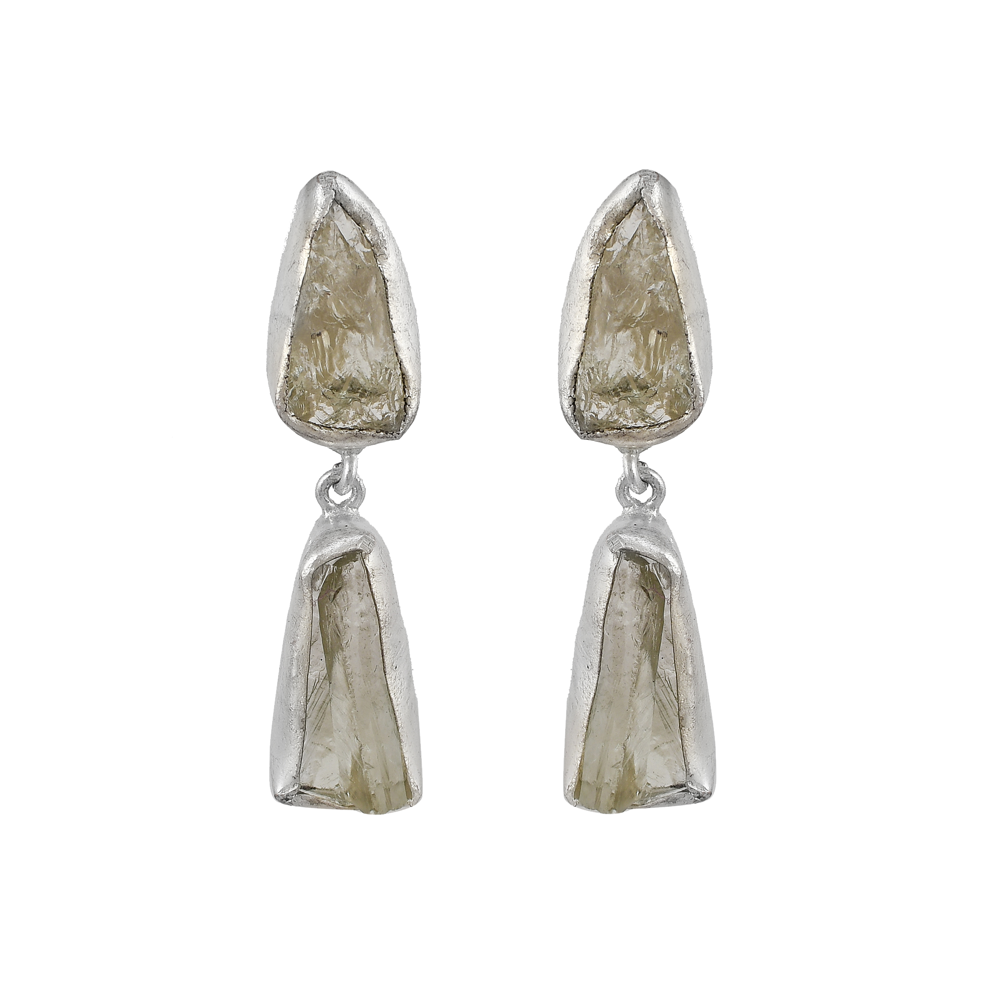 Crystal Quartz Rough Gemstone Stud Earring - DeKulture DKW-1062-SEJ