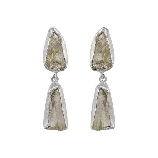Crystal Quartz Rough Gemstone Stud Earring - DeKulture DKW-1062-SEJ