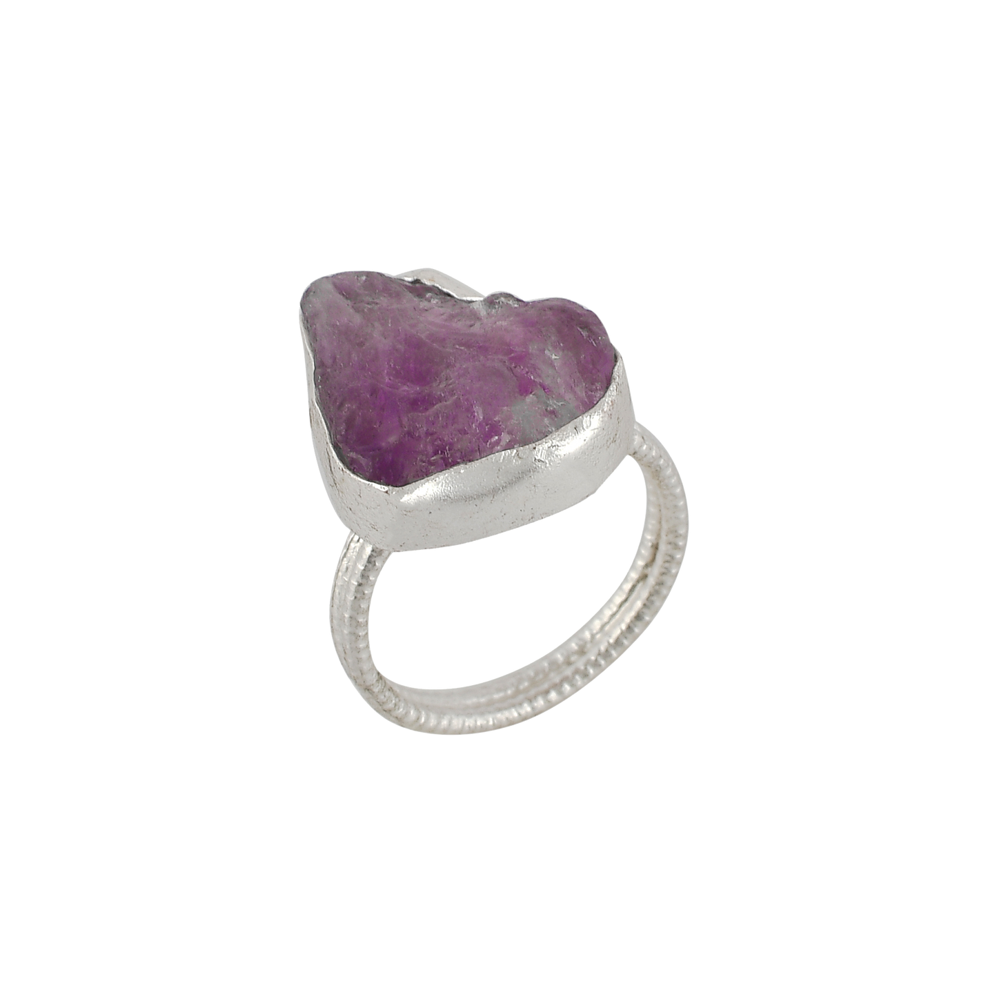 Amethyst Rough Gemstone Adjustable Ring - DeKulture DKW-1065-RGJ