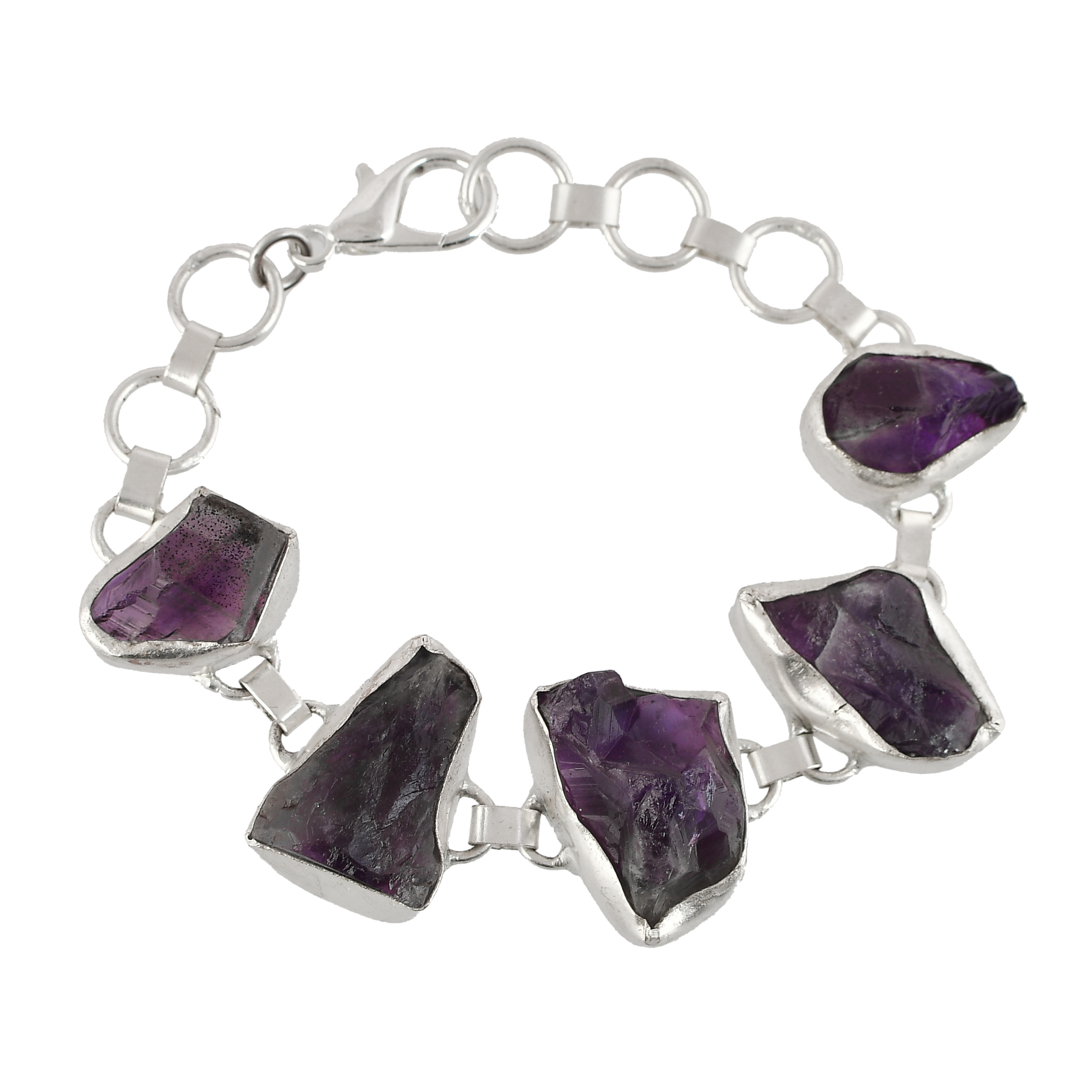 Purple Amethyst Rough Gemstone Bracelet - DeKulture DKW-1087-BRJ