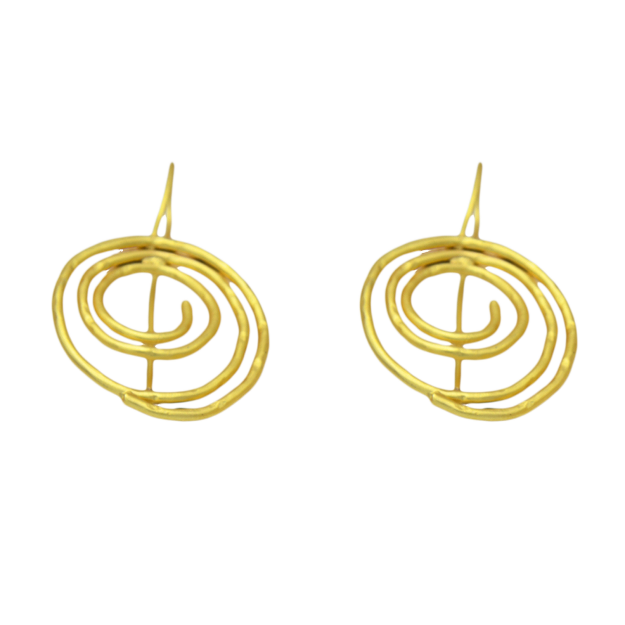 Swirl Gold Plated Dangle Earring - DeKulture DKW-1293-SEJ