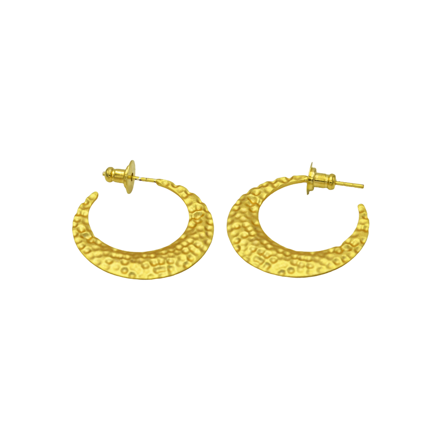 Crescent Moon Hammered Stud Earring - DeKulture DKW-1294-SEJ