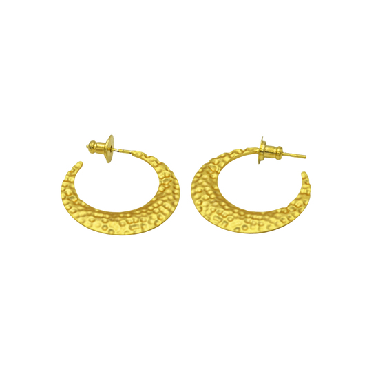 Crescent Moon Hammered Stud Earring - DeKulture DKW-1294-SEJ