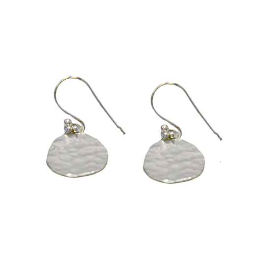 Disk Solid Silver Dangle Earring - DeKulture DKW-1302-SEJ