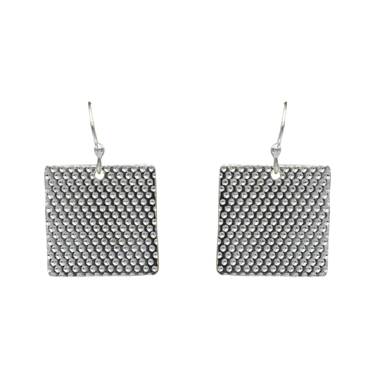 Hammered Silver Dangle Earring - DeKulture DKW-1309-SEJ