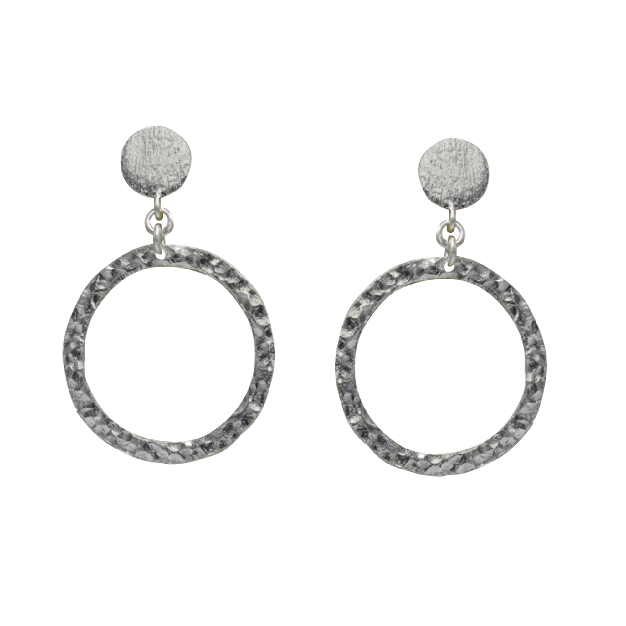 Silver Circle Stud Earring - DeKulture DKW-1312-SEJ