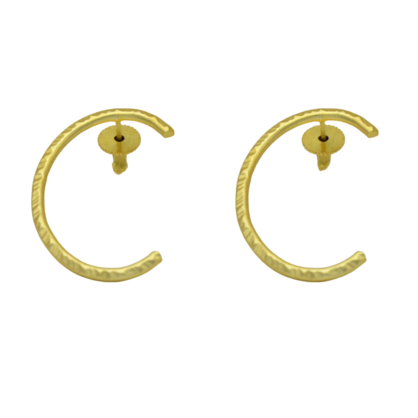 English Alphabet "C" Brass Earring - DeKulture DKW-1344-SEJ