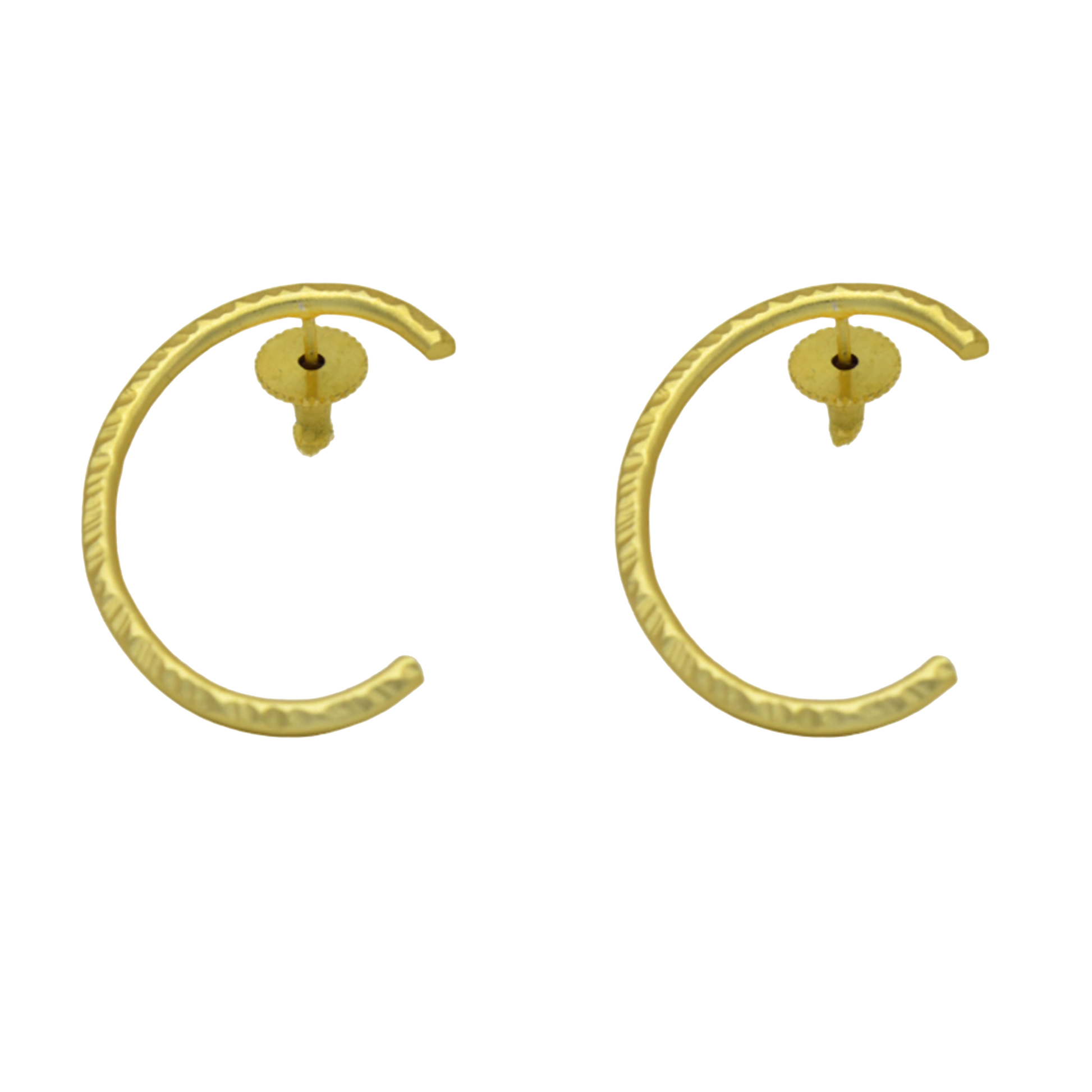 English Alphabet "C" Brass Earring - DeKulture DKW-1344-SEJ