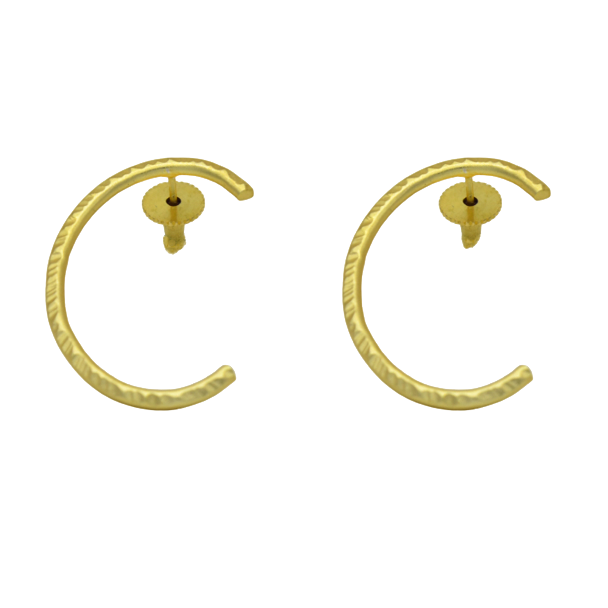 English Alphabet "C" Brass Earring - DeKulture DKW-1344-SEJ