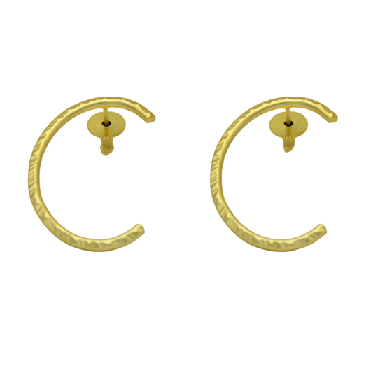 English Alphabet "C" Brass Earring - DeKulture DKW-1344-SEJ