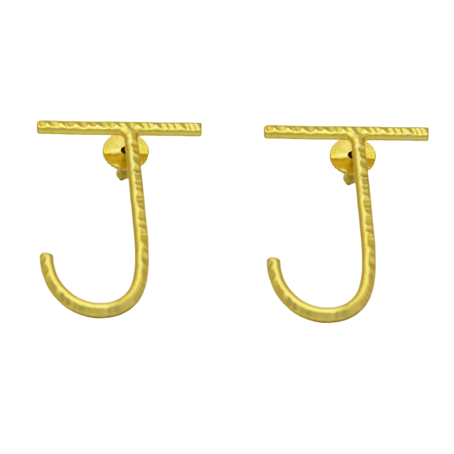 English Alphabet "J" Brass Earring - DeKulture DKW-1353-SEJ