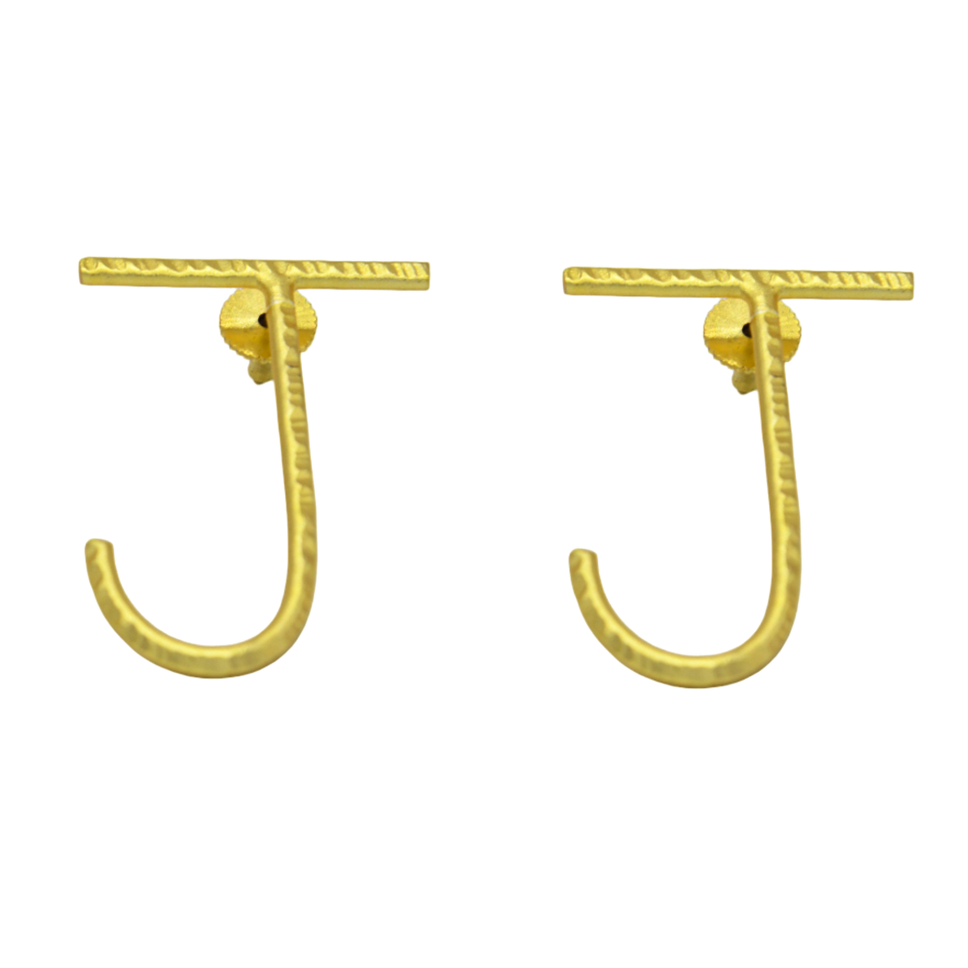 English Alphabet "J" Brass Earring - DeKulture DKW-1353-SEJ