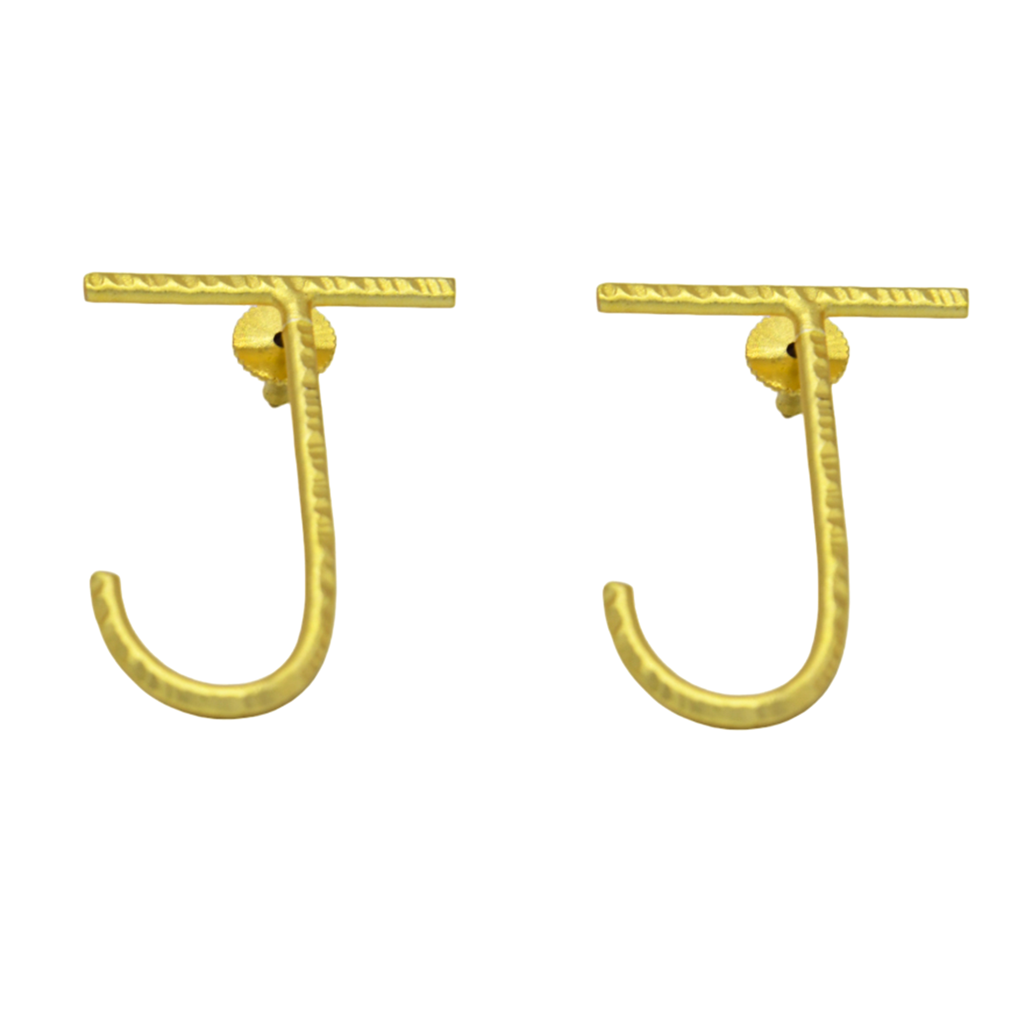 English Alphabet "J" Brass Earring - DeKulture DKW-1353-SEJ