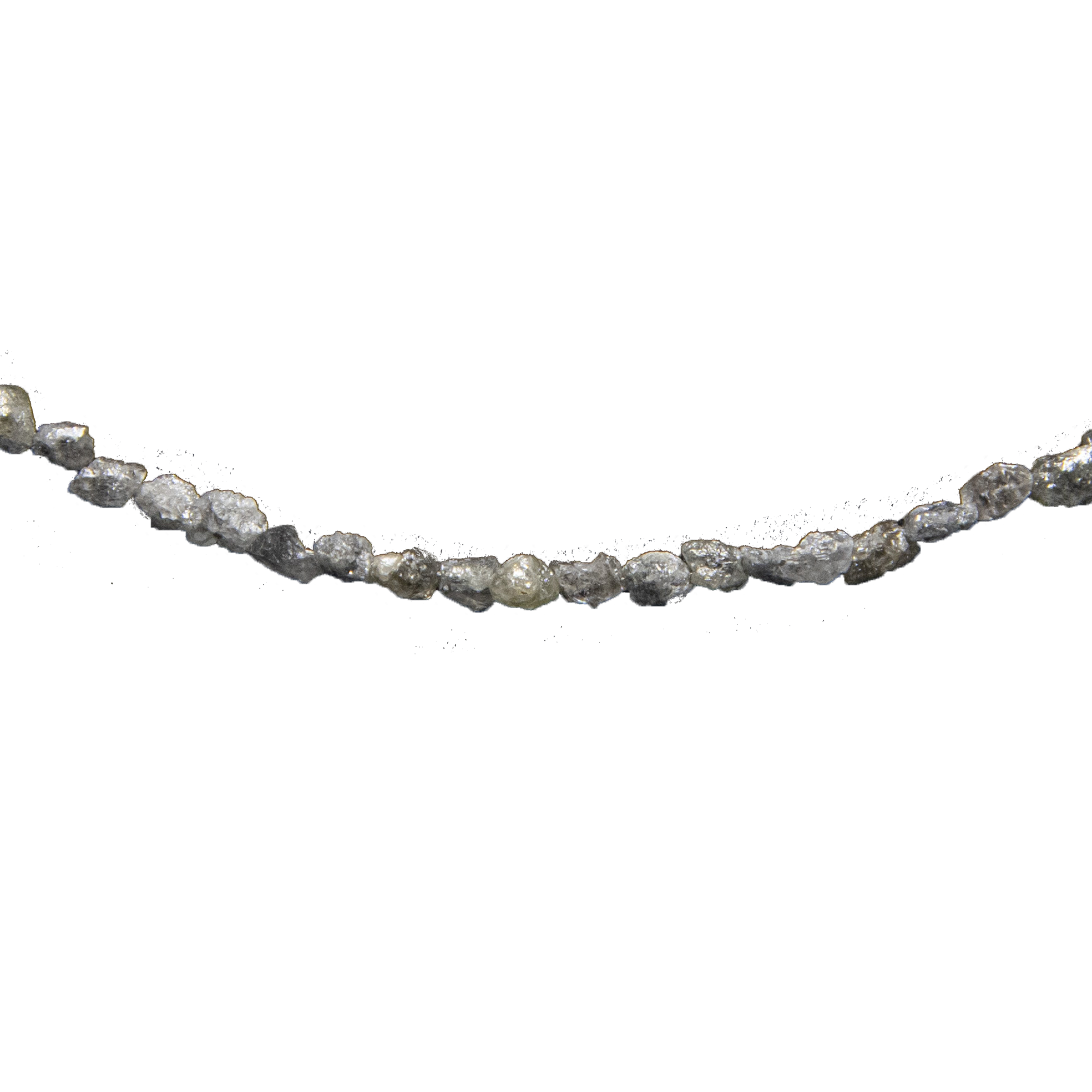 Black Rough Diamond Bead Necklace with Silver Clasp - DeKulture DKW-1378-Small-BNK