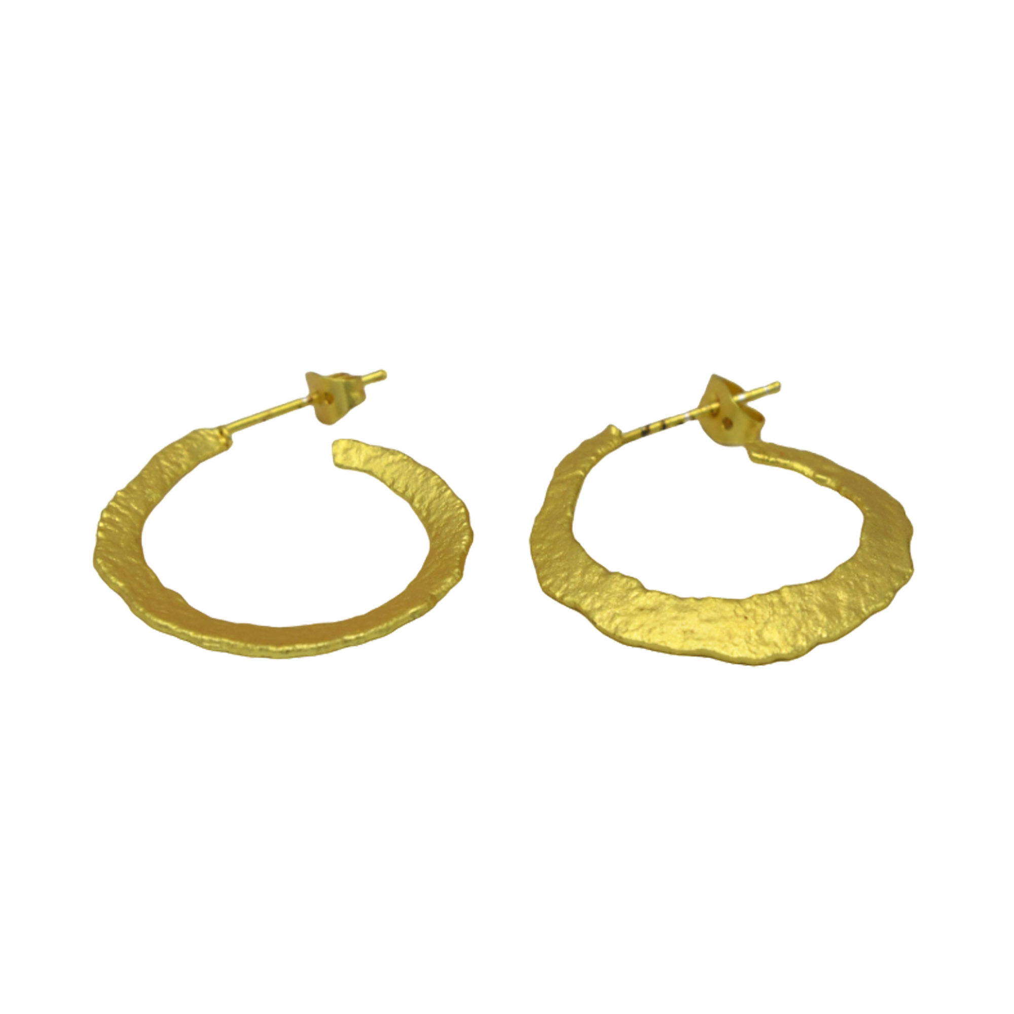 Textured Brass Hoop Earring - DeKulture DKW-1408-SEJ