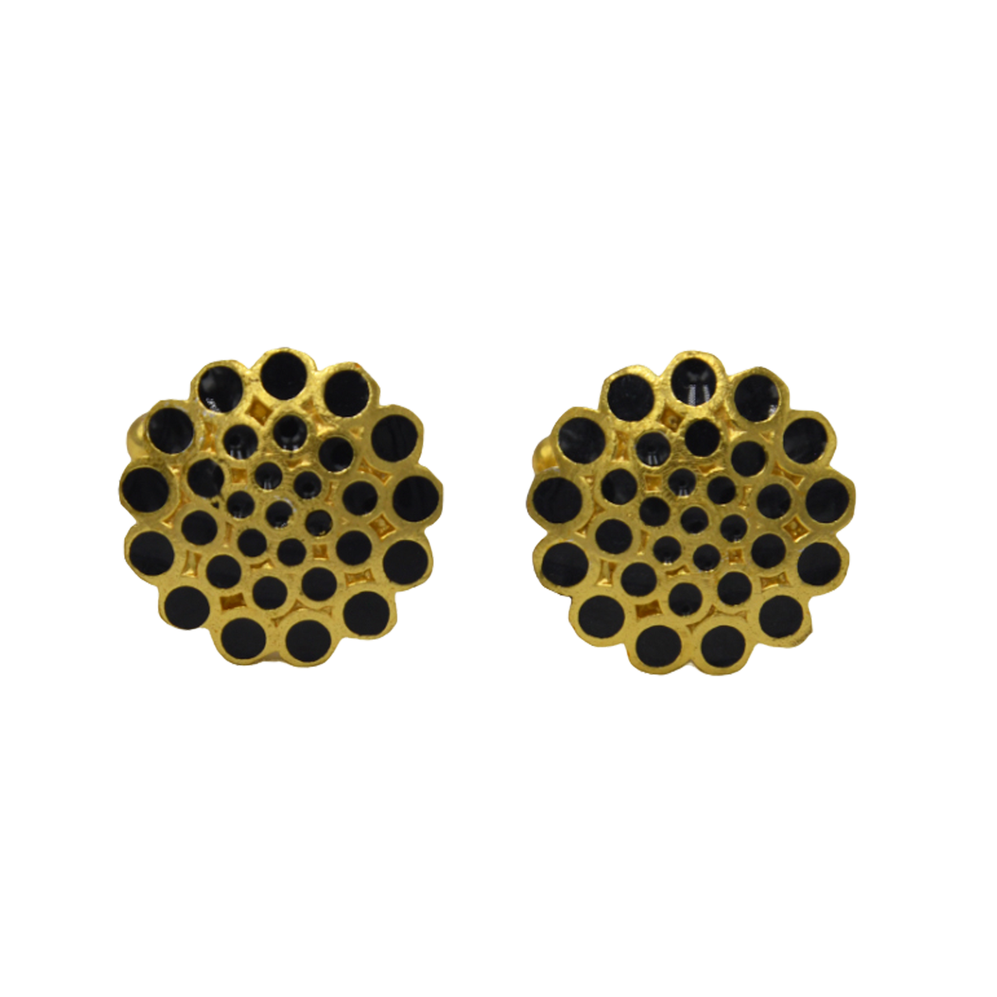 Black & Gold Color Enameled Cufflinks - DeKulture DKW-1431-CFJ