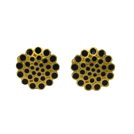 Black & Gold Color Enameled Cufflinks - DeKulture DKW-1431-CFJ
