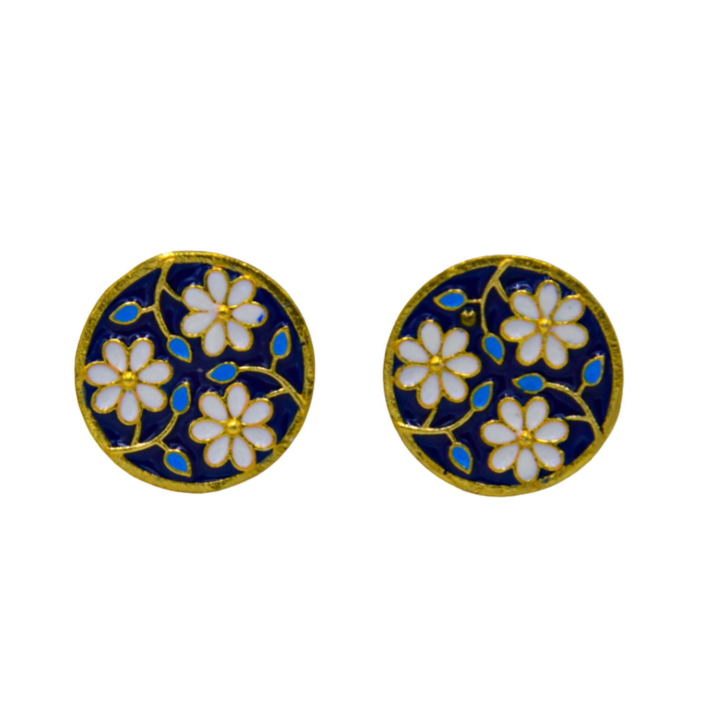 Flower and Stem Enameled Cufflinks - DeKulture DKW-1433-CFJ