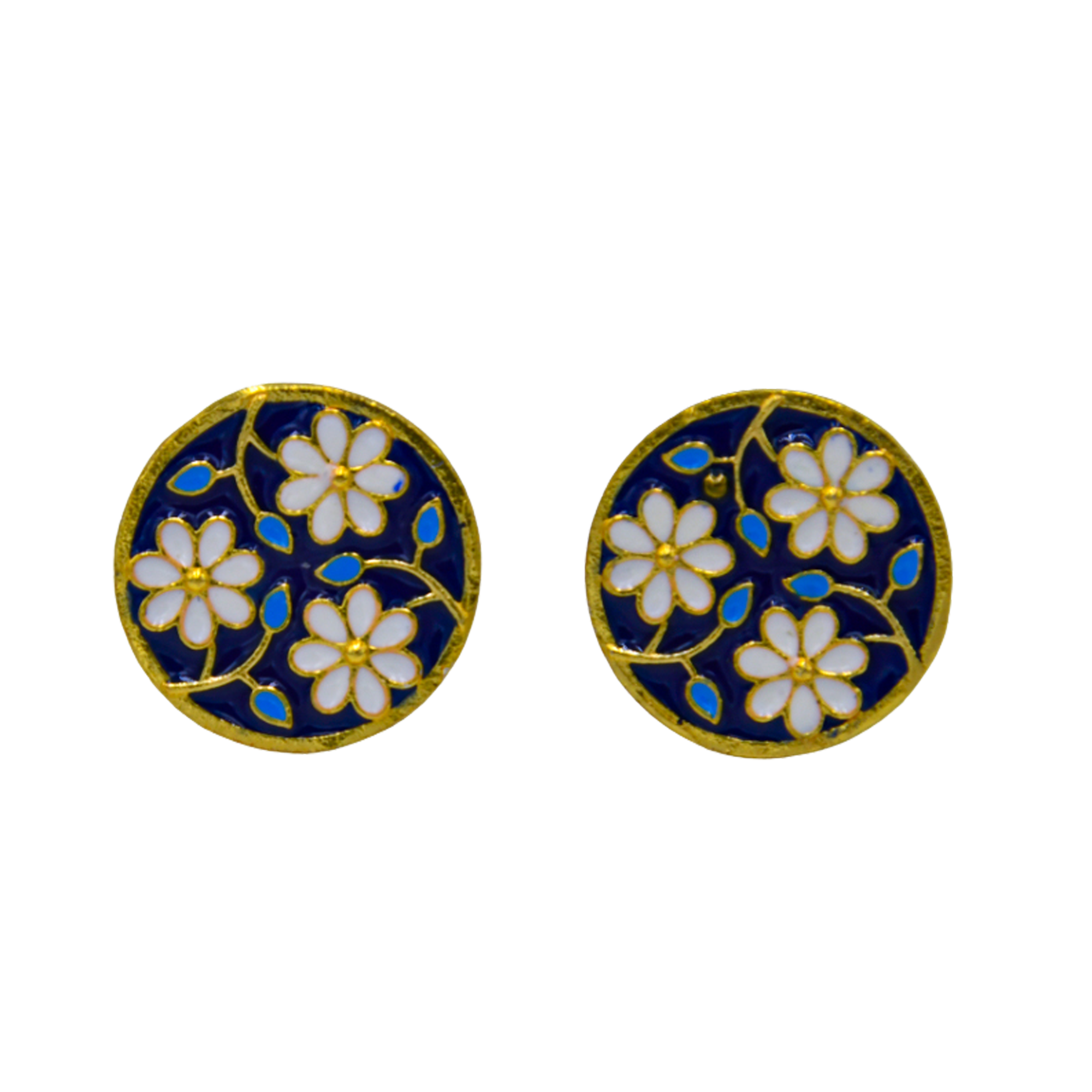 Flower and Stem Enameled Cufflinks - DeKulture DKW-1433-CFJ