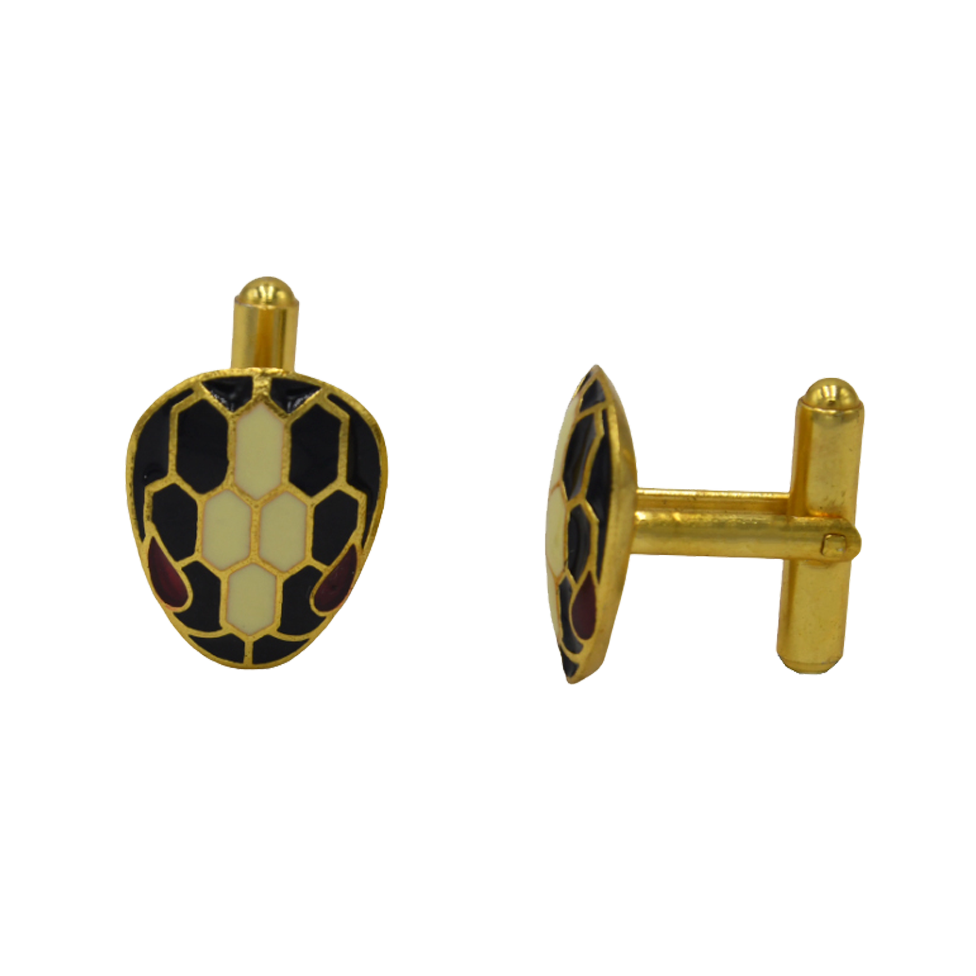 Flower and Stem Enameled Cufflinks - DeKulture DKW-1433-CFJ