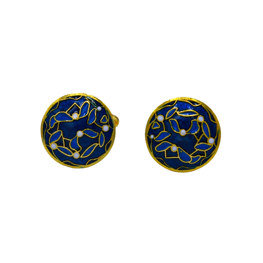 Brass Leaf Enameled Cufflinks - DeKulture DKW-1435-CFJ