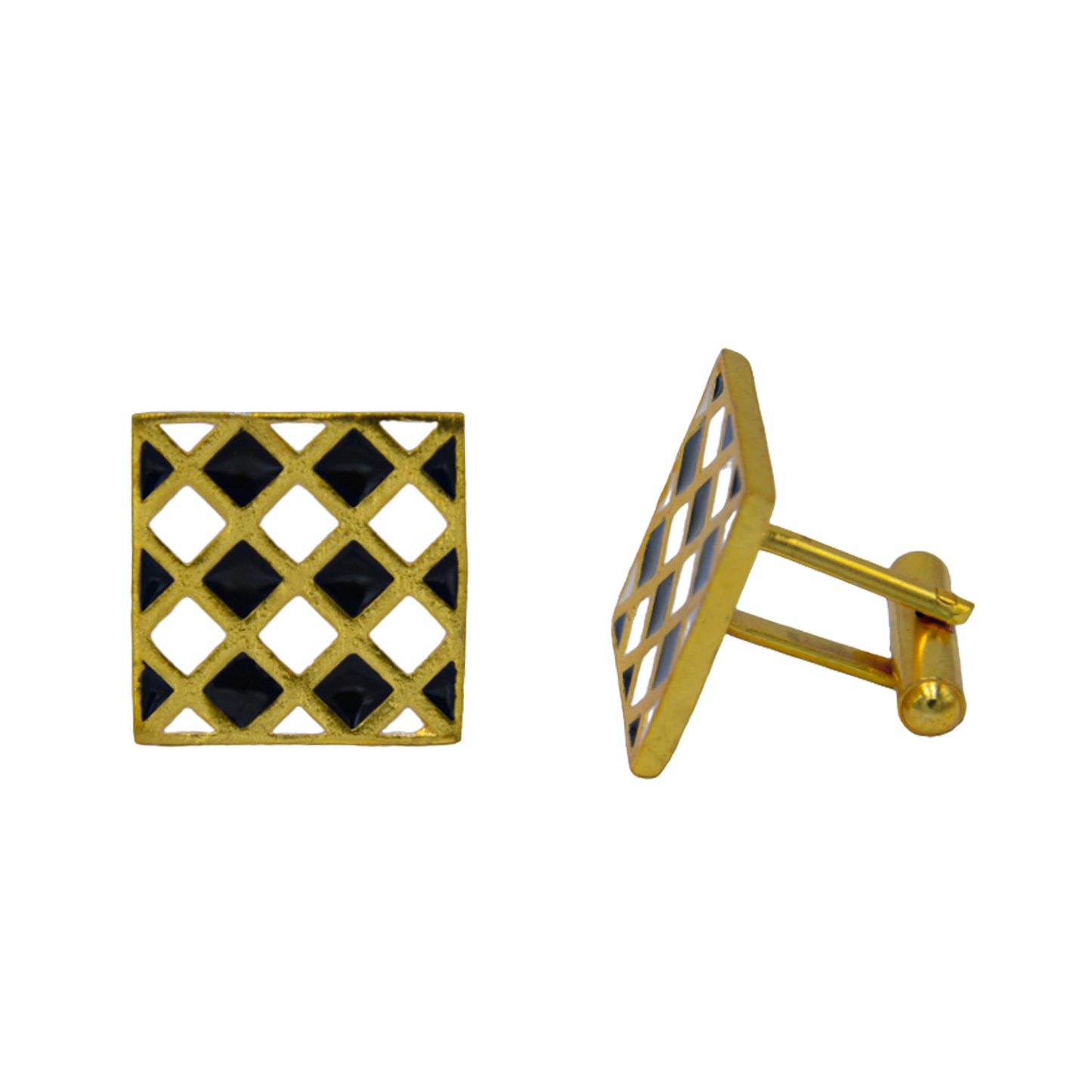 Brass Leaf Enameled Cufflinks - DeKulture DKW-1435-CFJ