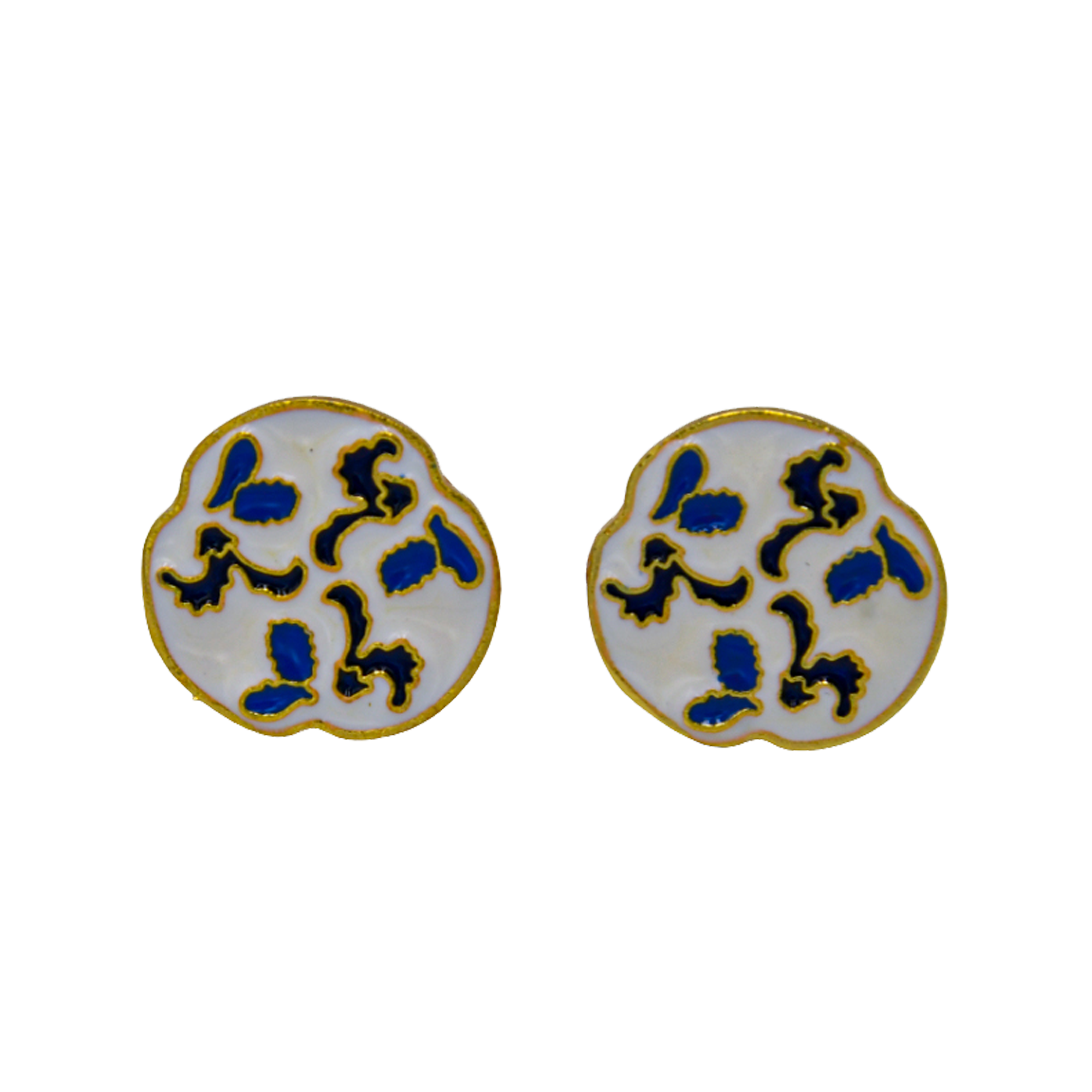 White, Blue & Black Enameled Cufflinks - DeKulture DKW-1437-CFJ