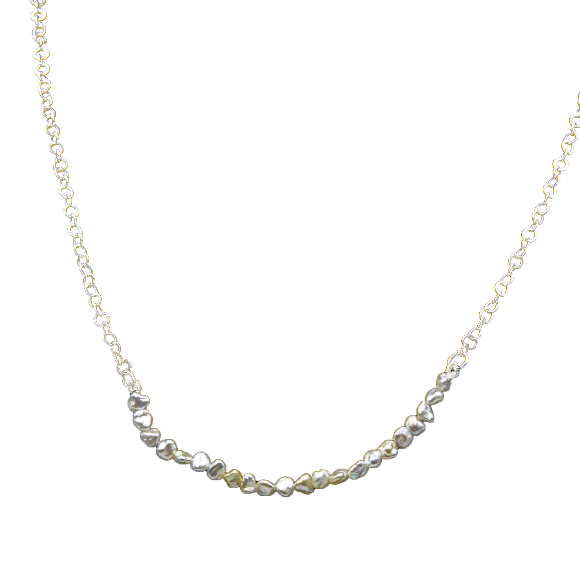 Freshwater Pearl Silver Plated Chain Necklace - DeKulture DKW-1483-NKJ