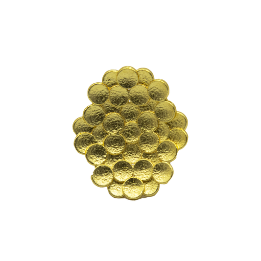 Bee Hive Hammered Brass Adjustable Ring - DeKulture DKW-1503-RGJ