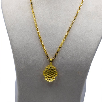 Bee Hive Hammered Brass Pendant