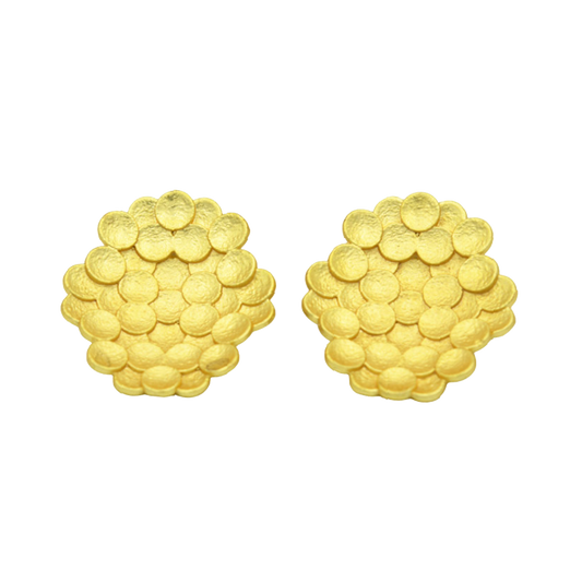 Bee Hive Hammered Brass Stud Earring - DeKulture DKW-1505-SEJ