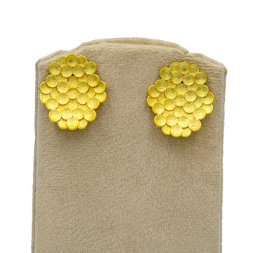 Bee Hive Hammered Brass Stud Earring