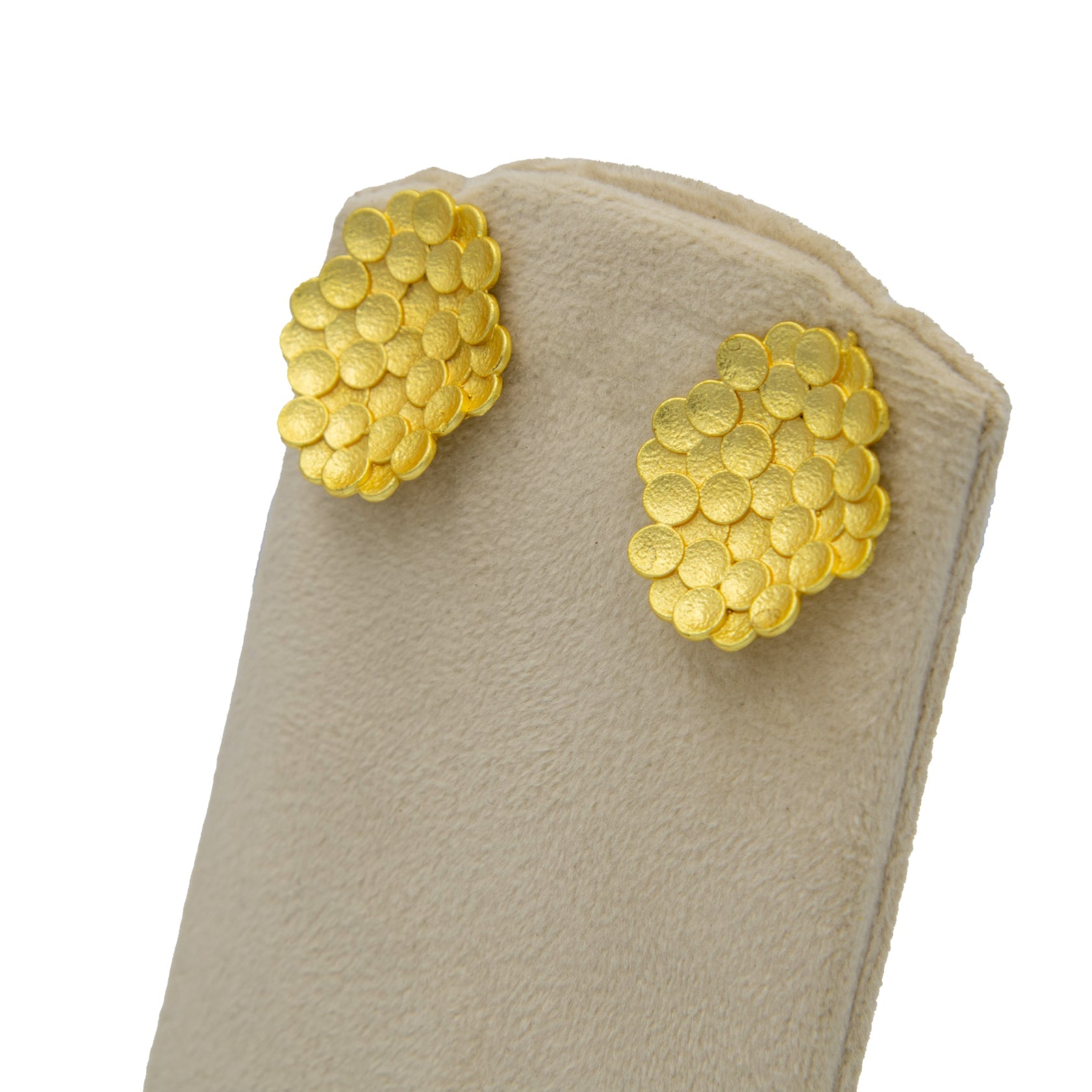 Bee Hive Hammered Brass Stud Earring - DeKulture DKW-1505-SEJ