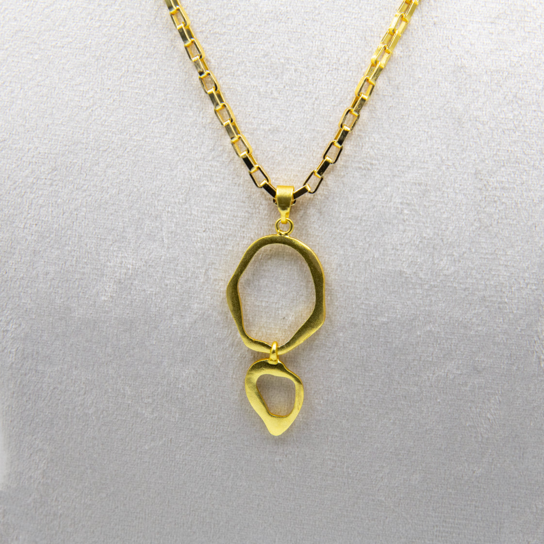 Wavy Dual Loop Brass Pendant