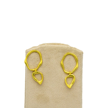 Wavy Dual Loop Brass Stud Earring