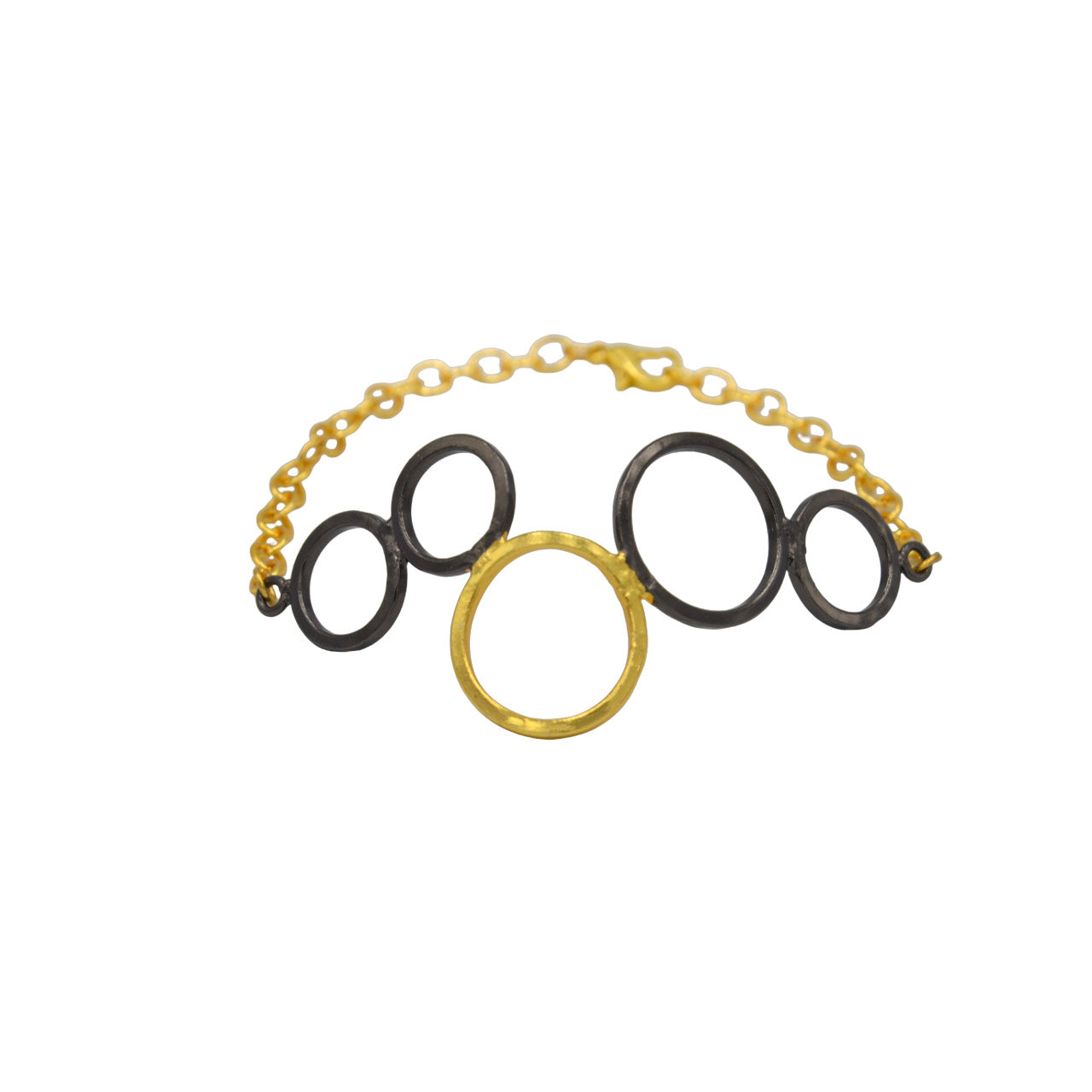 Penta Ring Brass Bracelet