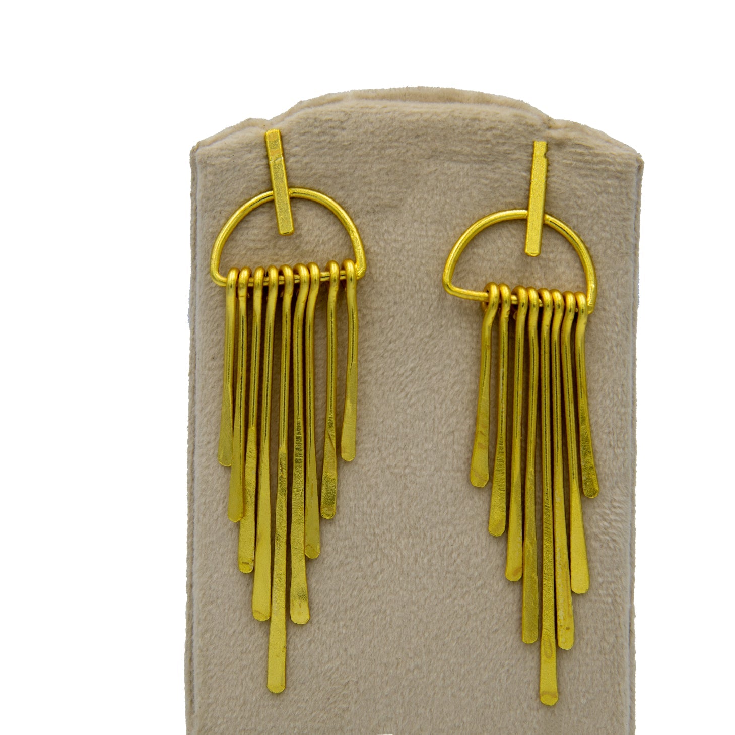 Tri Swirl Wire Hoop Brass Stud Earring - DeKulture DKW-1516-SEJ