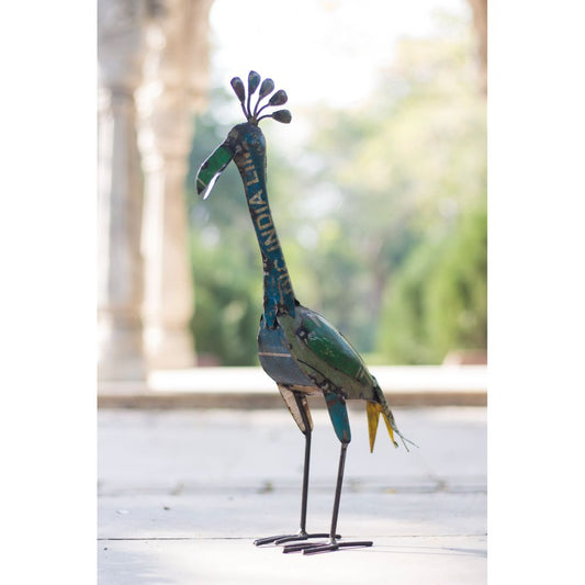 Recycled Peacock Figurine