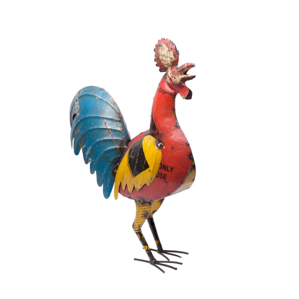 Recycled Rooster Figurine