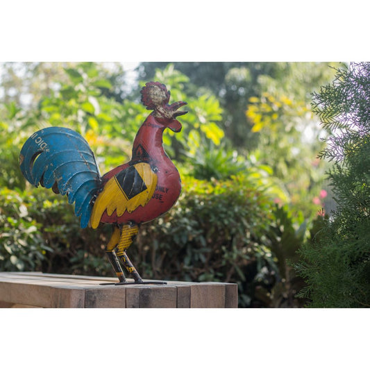 Recycled Rooster Figurine