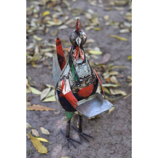 Recycled Rooster With Tray