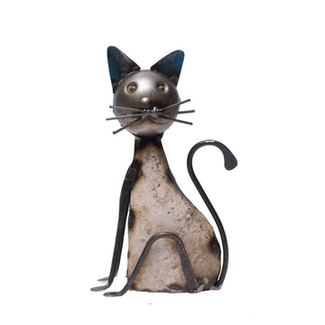 Recycled Standing Cat Figurine