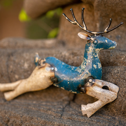 Recycled Reindeer Wall Mount