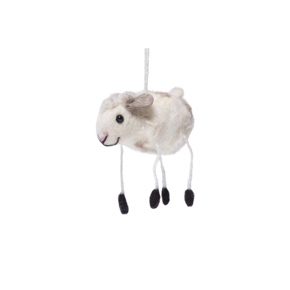 Felted Hanging Lamb Ornament
