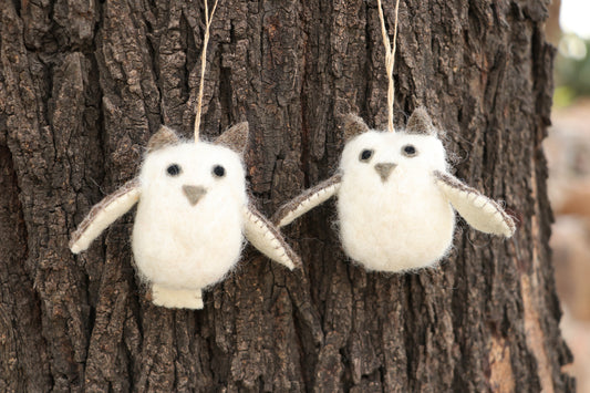Small Owl (Set Of 2) Hanging Ornament