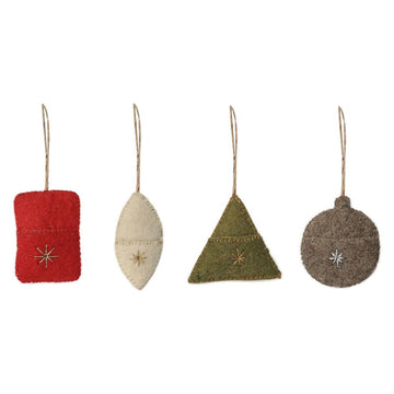 Felted Gift Tags Ornament Set Of 4