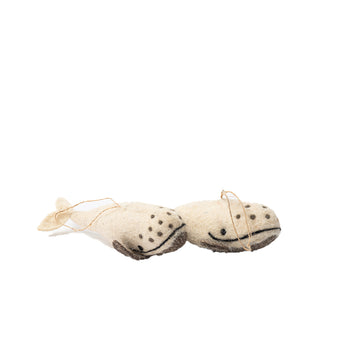 Felted Whale Ornament Set Of 2